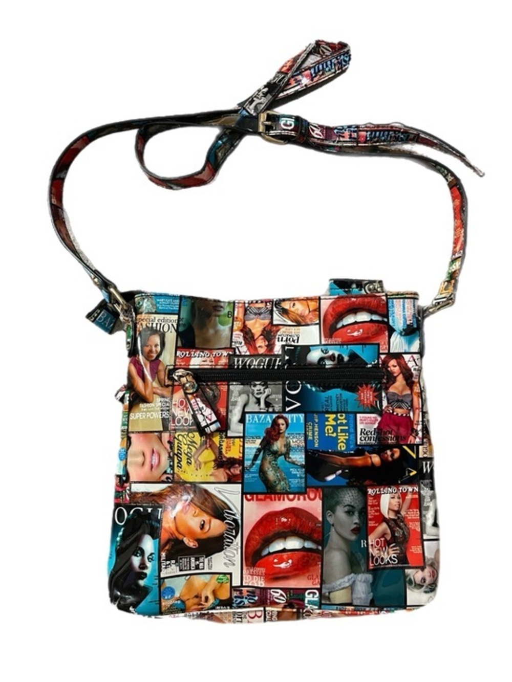 Y2k Celliniage Magazine Print Crossbody Bag